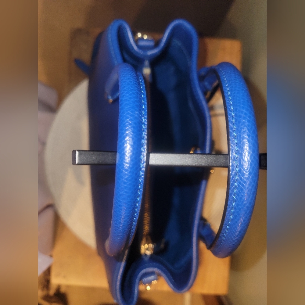 Coach Margot Carryall Royal Blue Pebbled Leather Satchel 2015 EUC - Picture 4 of 13